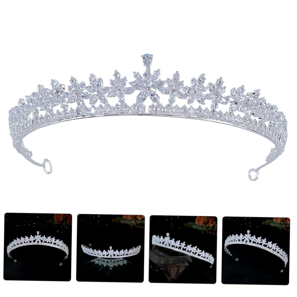 Coroa de Cubic Zirconia para Mujeres Tocado de Boda y Fiesta Accesorio Ligero y Cómodo para Celebraciones Especiales
