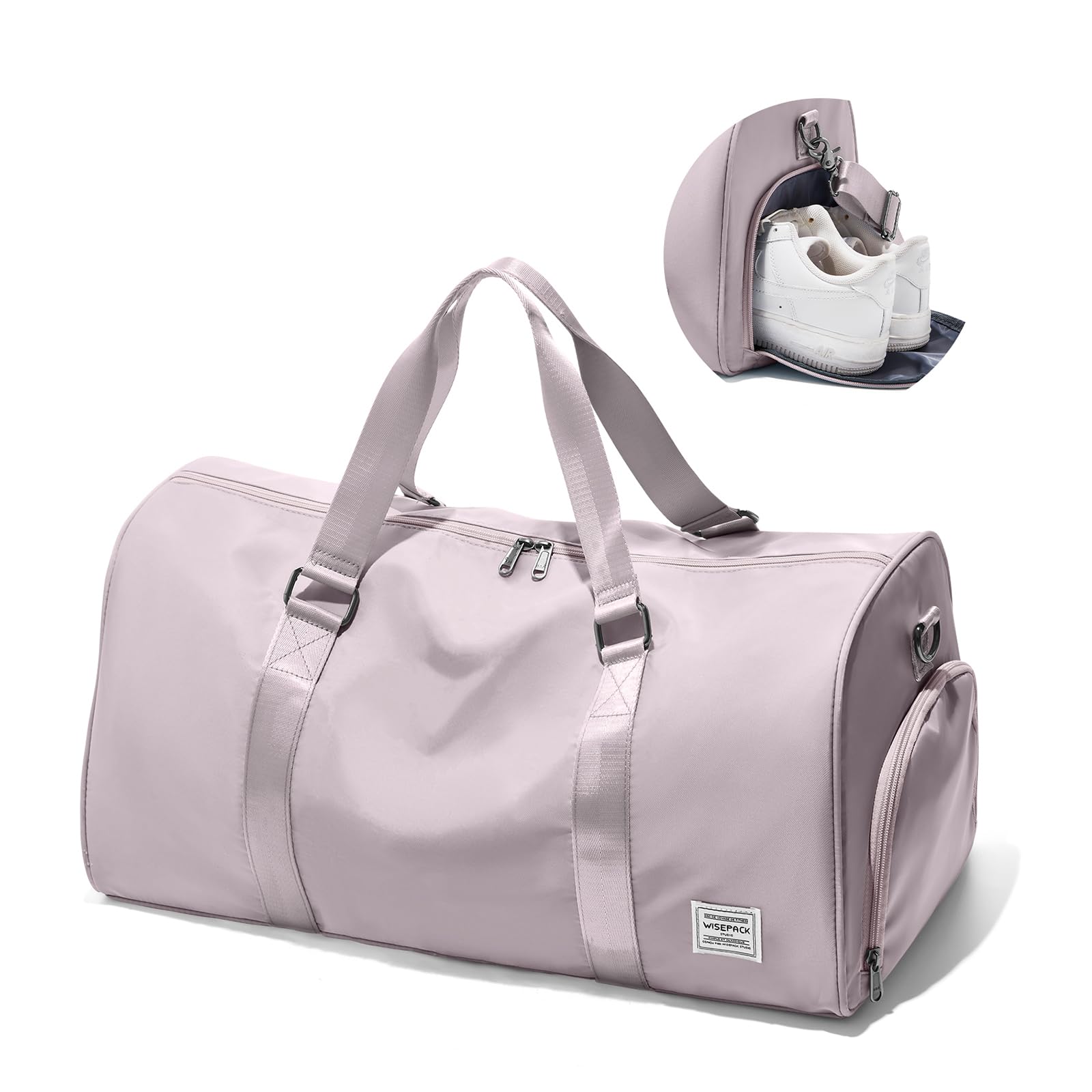 WISEPACK Travel Duffle Bag for Women Weekender Carry On Bags Pink