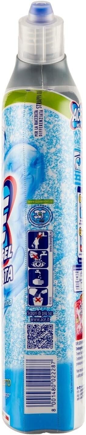 12x ACE Glitter Wc Gel Profumato Brezza Marina,detergente per WC con sistema multigetto,700ml +1x Gingerino Recoaro Aperitivo Italiano 10cl IN OMAGGIO
