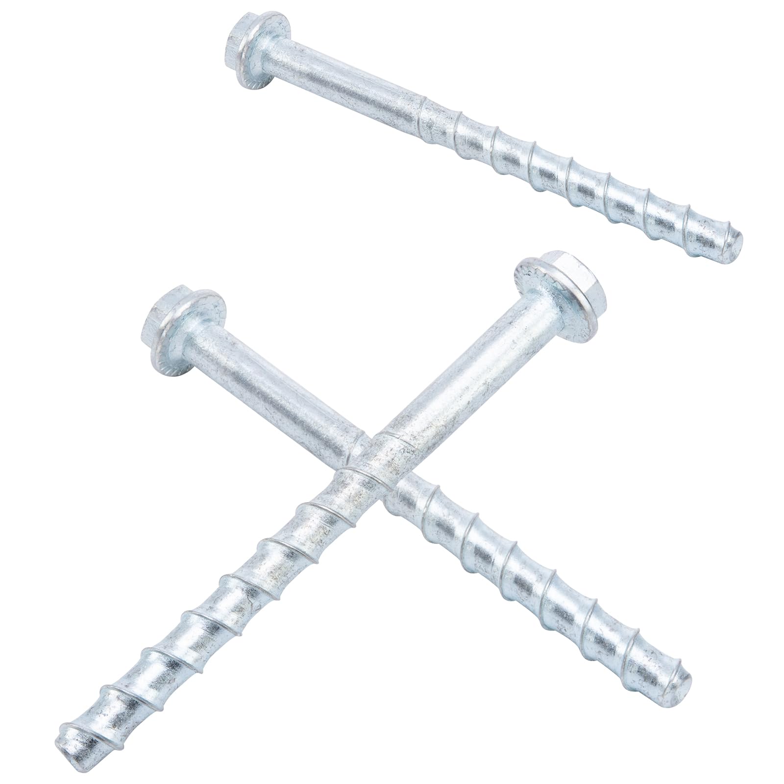 Tornillos de hormigón de 5/8 x 10 pulgadas (10 piezas) pernos de anclaje de hormigón, chapados en zinc