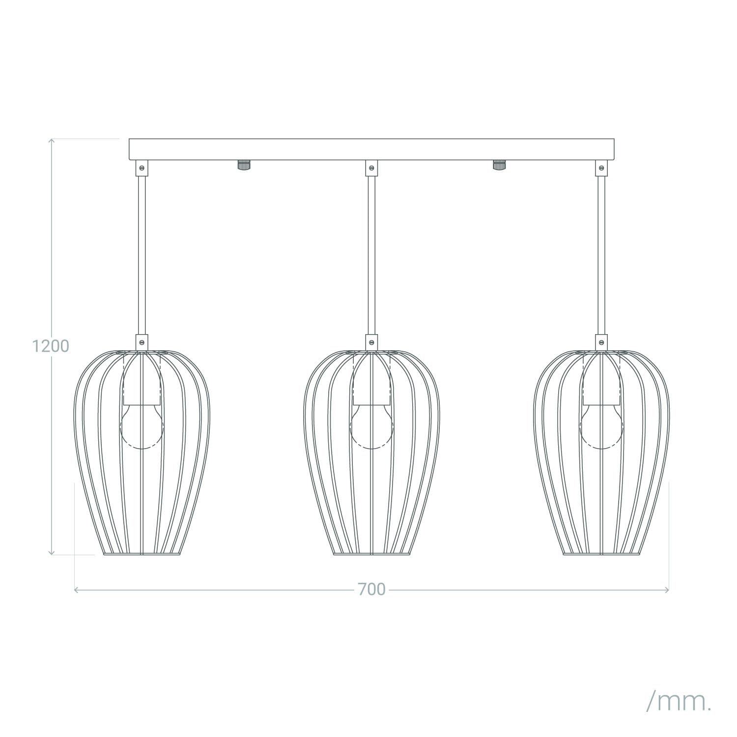 LEDKIA Lampada a Sospensione in Metallo 3 Faretti Telmi Nero | Portalampade E27 Integrati | Uso Interno IP20 | Dimensioni Compatte | Resistente Alluminio