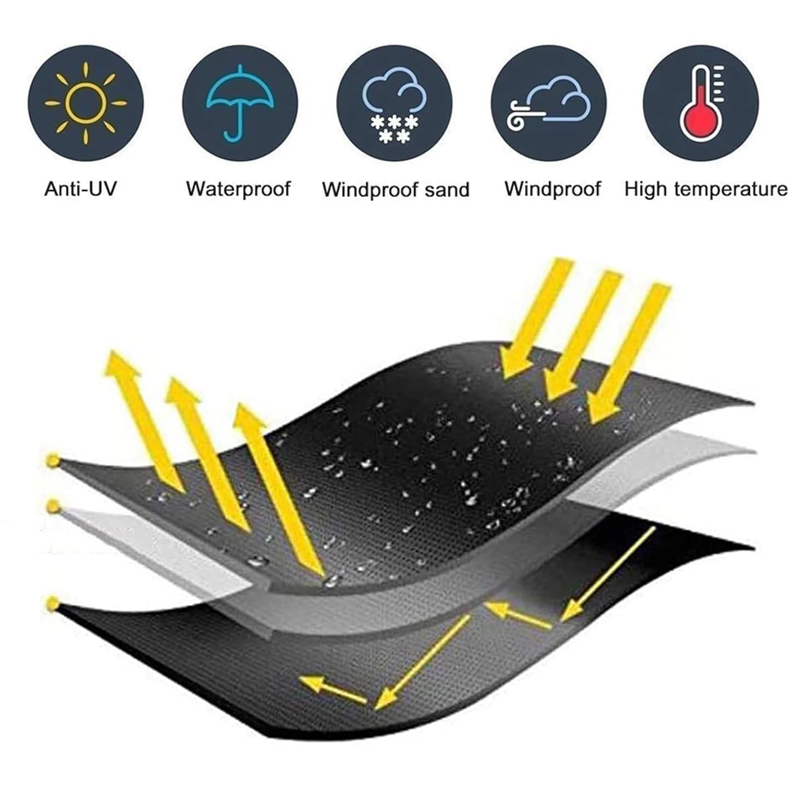 Funda impermeable para muebles de patio, 400 x 260 cm, resistente y redonda, para mesa y sillas de exterior, para jardín, todo tipo de clima
