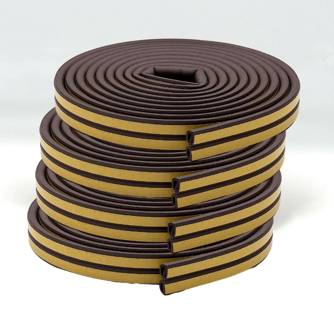 MMT ACOUSTIX Soundproofing, Dust Proof Door/Window Self Adhesive Door Seal (4 Piece, Brown)