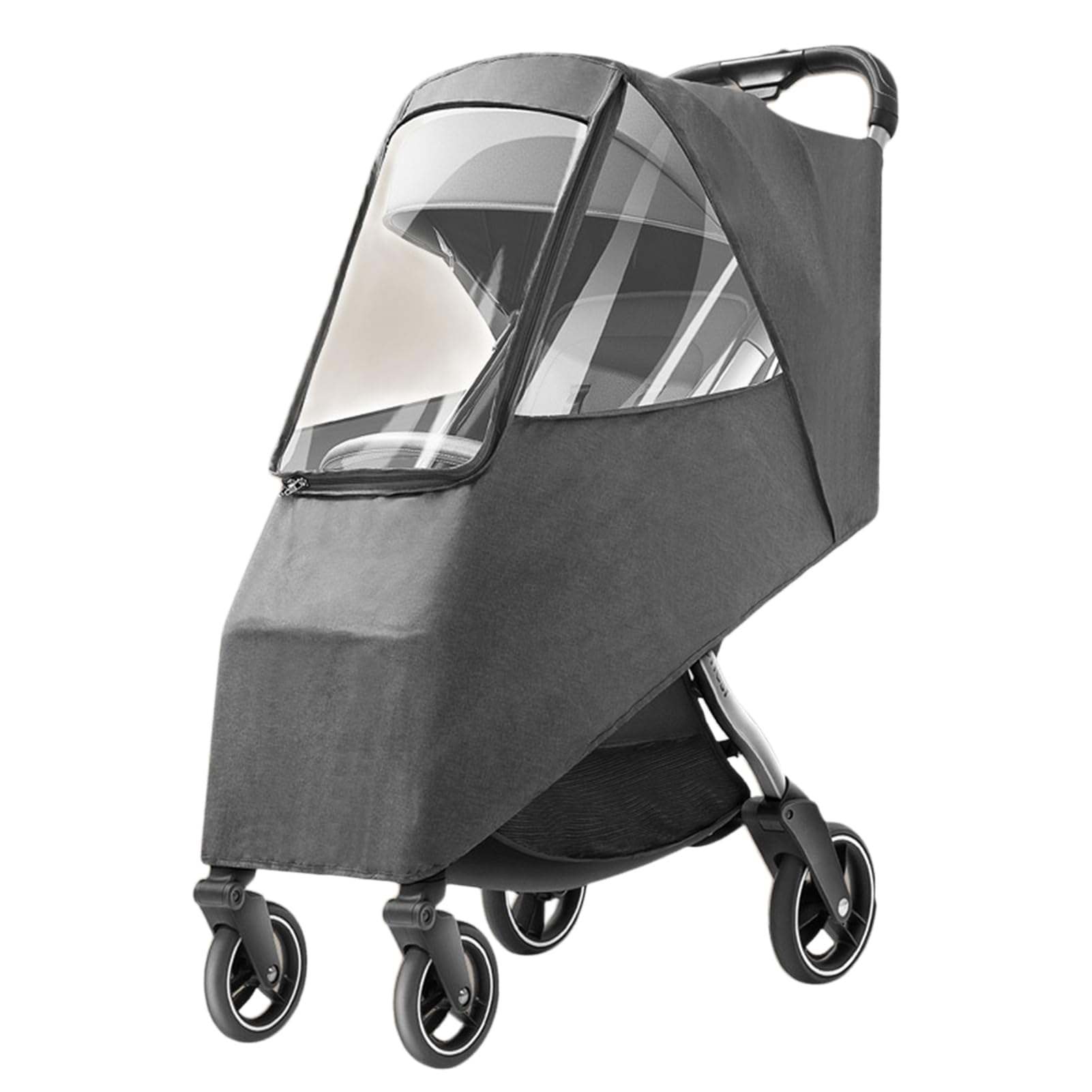 Housse de pluie universelle pour poussette - Imperméable, coupe-vent, anti-poussière et résistante au froid - Matériau respirant, trous de ventilation pour une circulation d'air illimitée (gris lin)