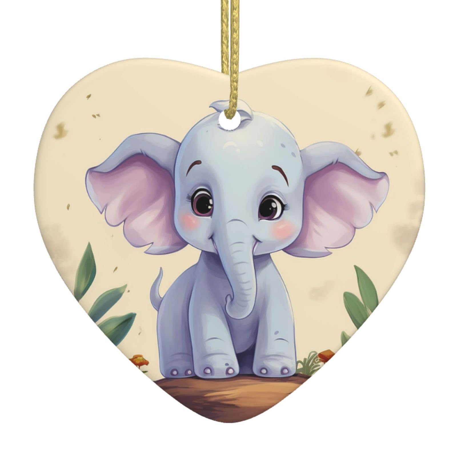Christmas Ornament Xmas Hanging Pendant Hanging Tree Decor Christmas Cute Elephant Ceramic Ornaments Farmhouse Christmas Tree Holiday Decor