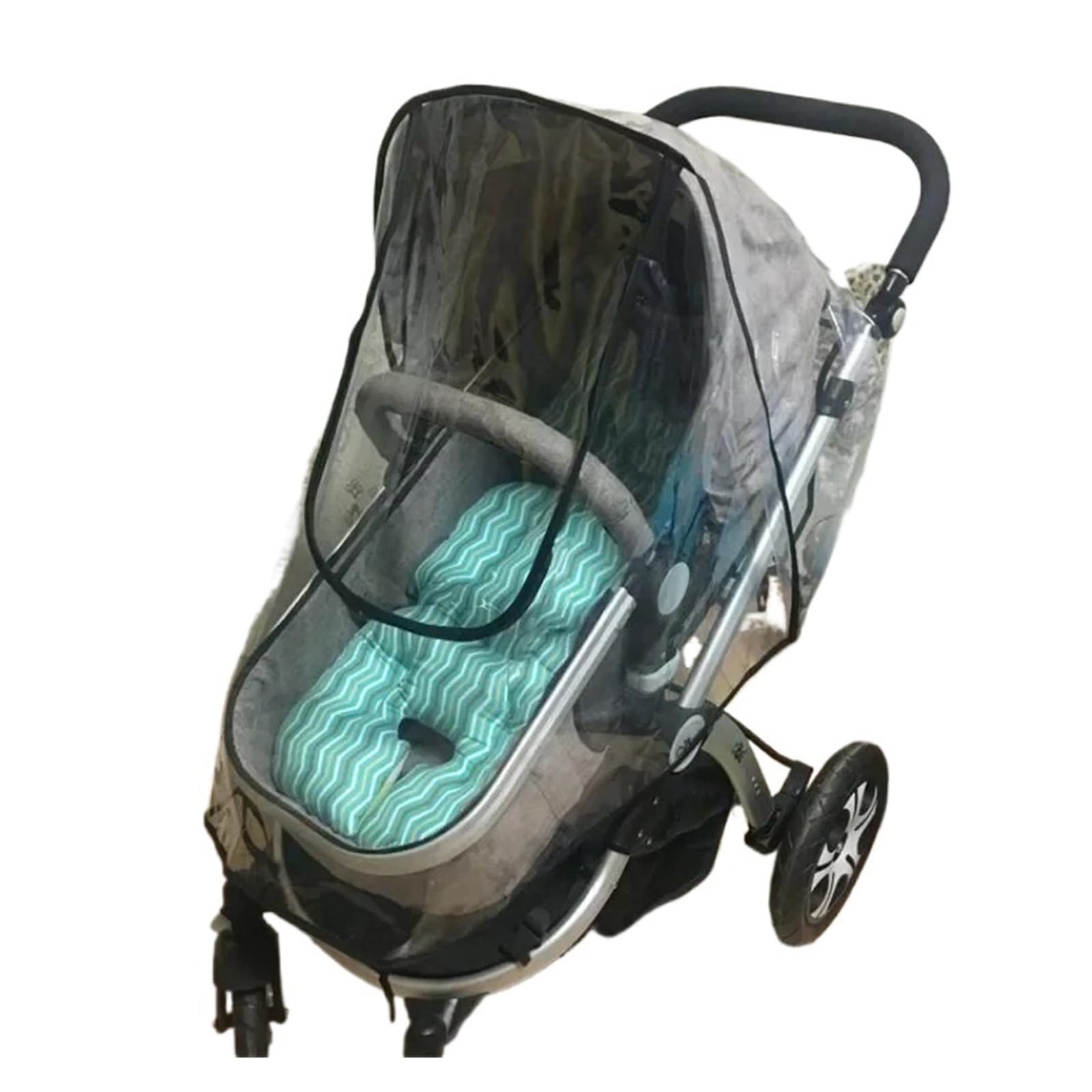 Housse pluie pour poussette Accessoires de poussette Housse de pluie imperméable Protection transparente contre le vent et la poussière Fermeture éclair ouverte for poussettes Imperméable(Red standard