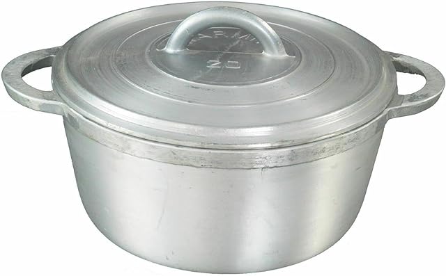 vego 2pcs set Jamaican Caribbean Casserole Dutch Pot Oven Heavy Duty Duchies pot 20cm+24cm, silver
