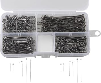 1 Box 20/40/60mm Eye Pins Jewelry Findings for DIY Earring Pendant Bracelet Necklace Art Craft Gun Metal