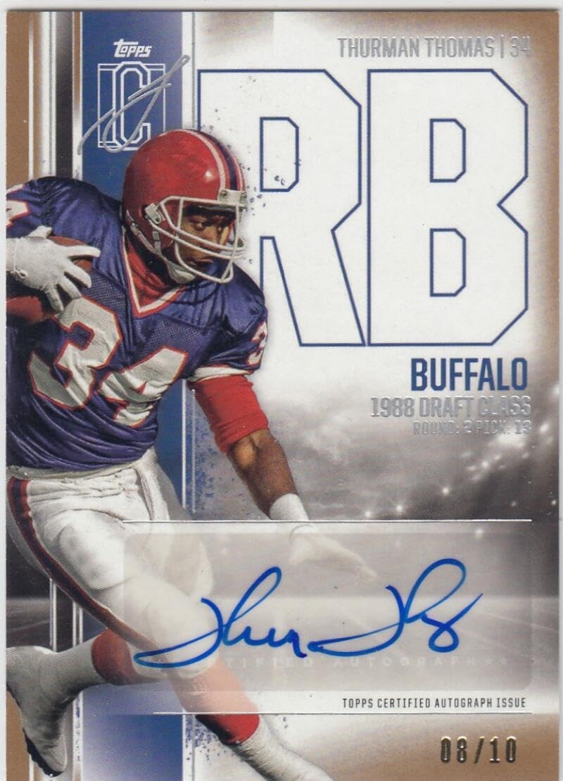 Football Trading Card 2024 Topps Signature Classes Veterans Class Autograph Gold #VCA-TT Thurman Thomas EX/NM Auto 8/10 Bills