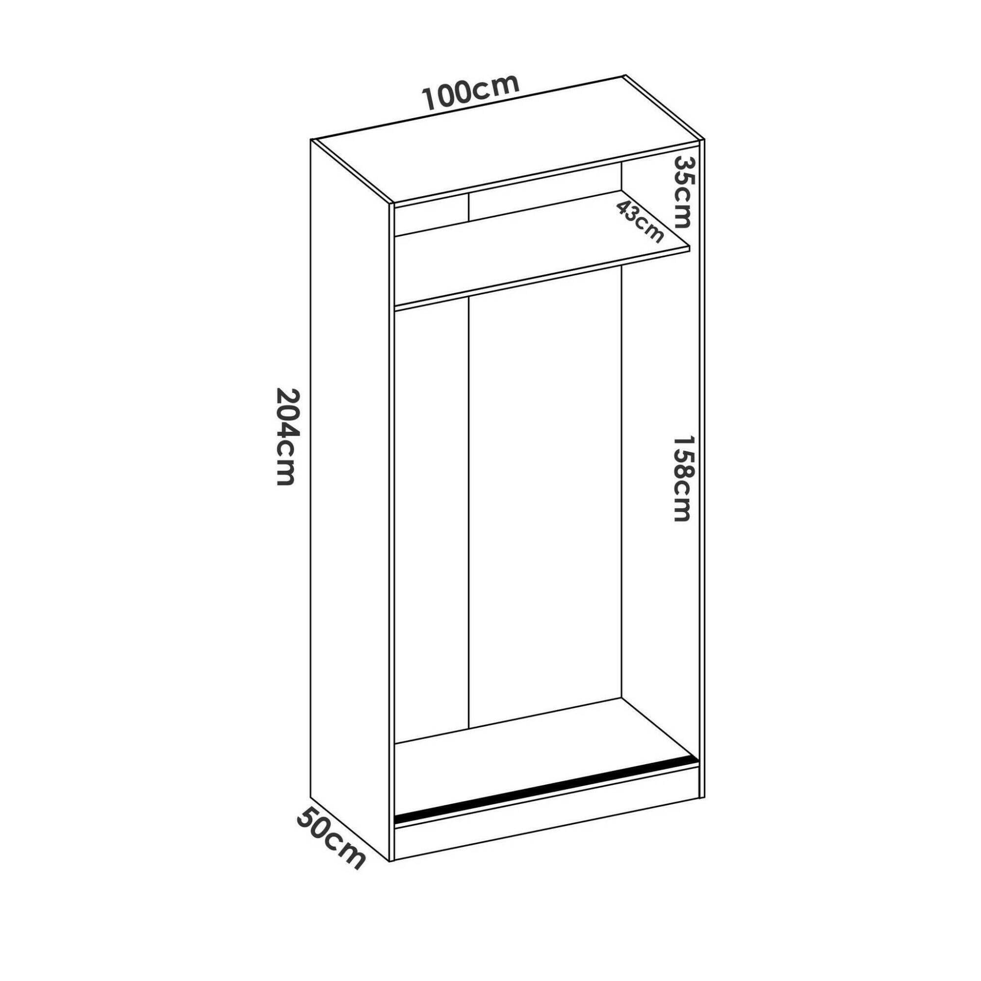 Dmora Guardaroba 2 Ante Kilimangiaro 50x204h cm Marrone Rovere Armadio Camera da Letto