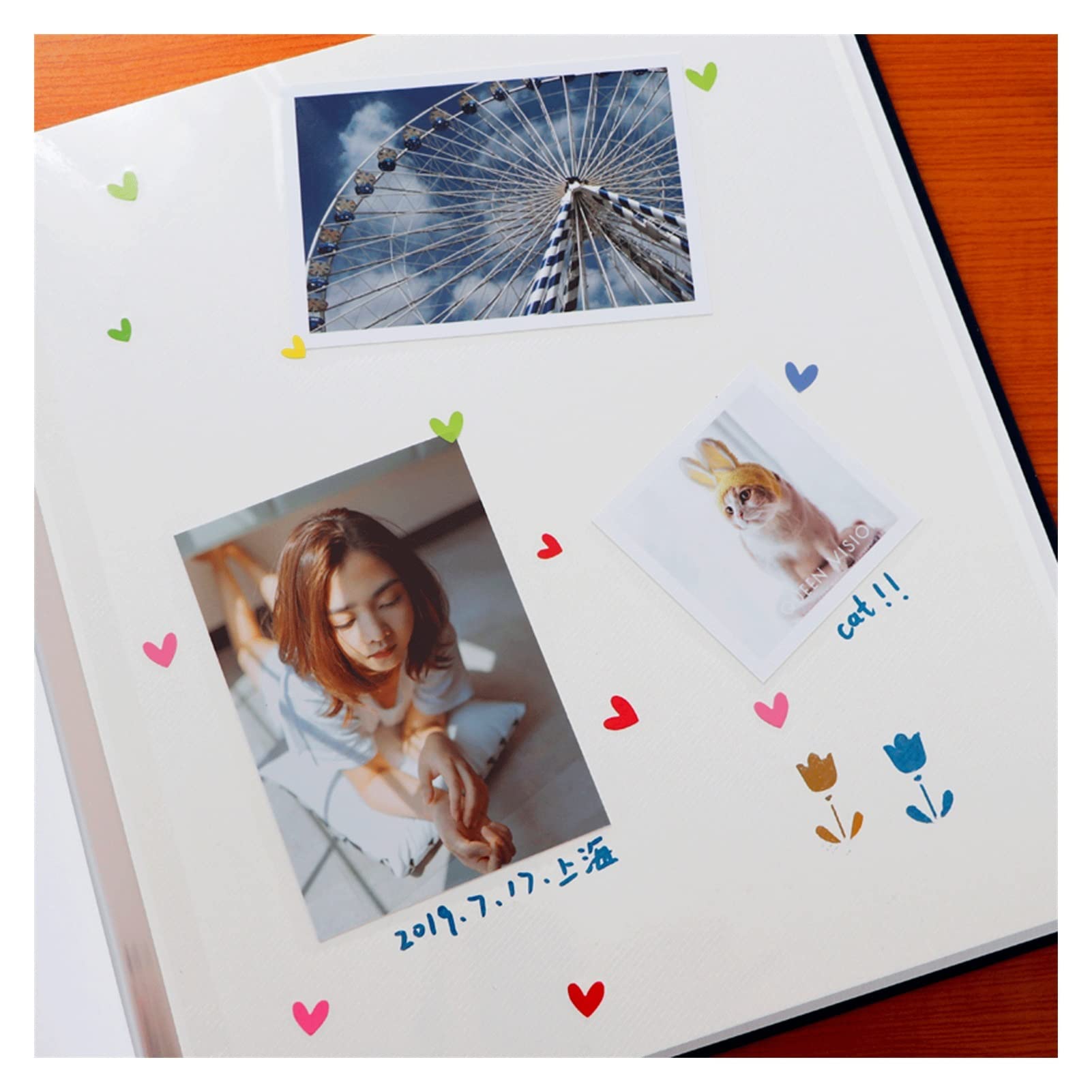 Album fotograficzny "zrób to sam". Retro-Stil-Käppchen-Film duża pojemność Ręcznie wykonany album fotograficzny Kunstalbum-Fulfillations-album na pamiątki-album fotograficzny (kolor: 02, rozmiar: 20 arkuszy / czarny stron wewnętrznych)
