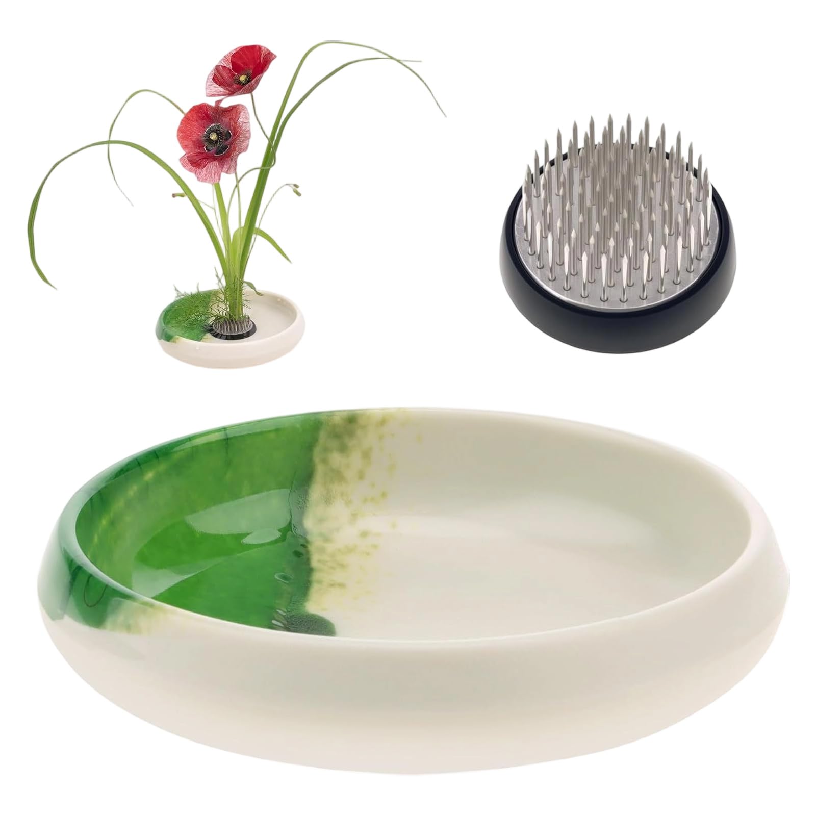 Japanese Ikebanas Vase Set, Flower Container Flower Frogs Ikebanas Flowers Arrangement Bowl for Florals Art Decors