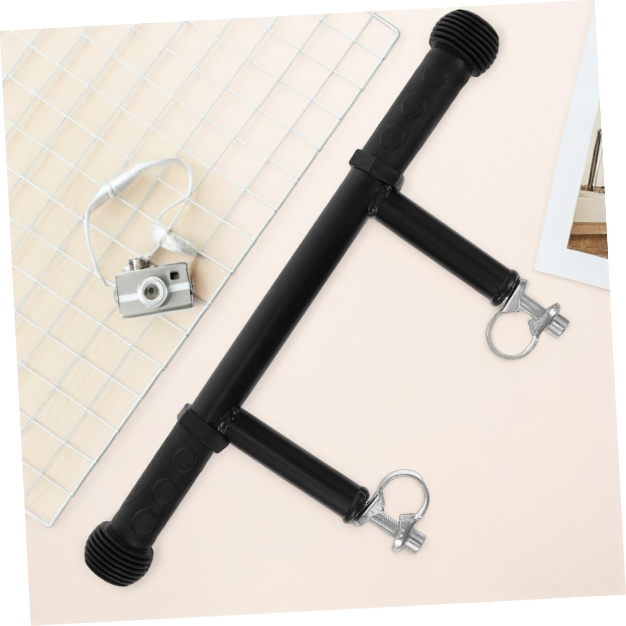 Estensore Maniglia Passeggino in Acciaio Inox Nero | Compatibile Carrozzina e Stroller, Uso Quotidiano e Uscite in Famiglia, Design Moderno