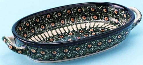 Polaco Cerámica Oval Panadero wAsas 1 34 H x 5 W x 9 12 L