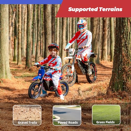 Image of RFN SX-E150 24V Electric Bike, 200W Electric Motorcycle 8 mph Max Speed & 6.2 Mile Range, 2-Speed Off-Road Bike for Kids Ages 3-6