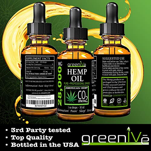 GreenIVe 28,000mg Hemp Oil for Pain, Stress, and Inflammation Vegan Omegas C02 Extraction Exclusively on Amazon (4)