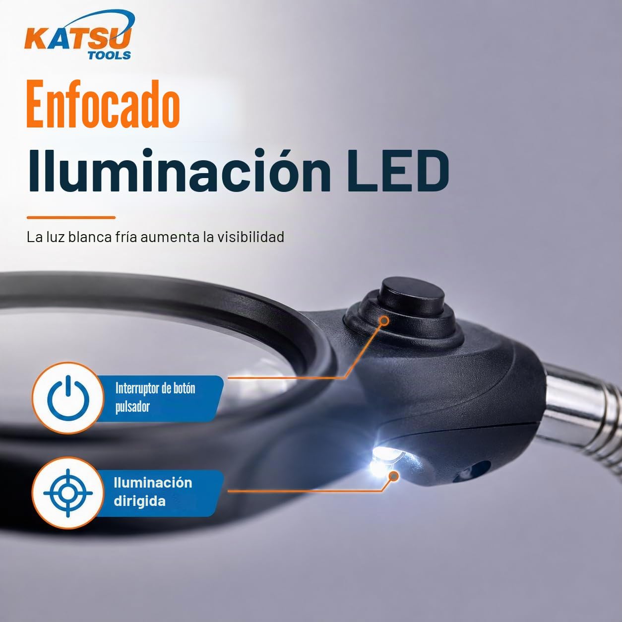 KATSU Lupa para Soldar con Lámpara LED Manos Amigas con Clips Lupa 3.5X 12X Dispositivos de Sujeción para Soldar con Pinzas de Cocodrilo para Trabajos de Reparación de Ensamblaje 990747