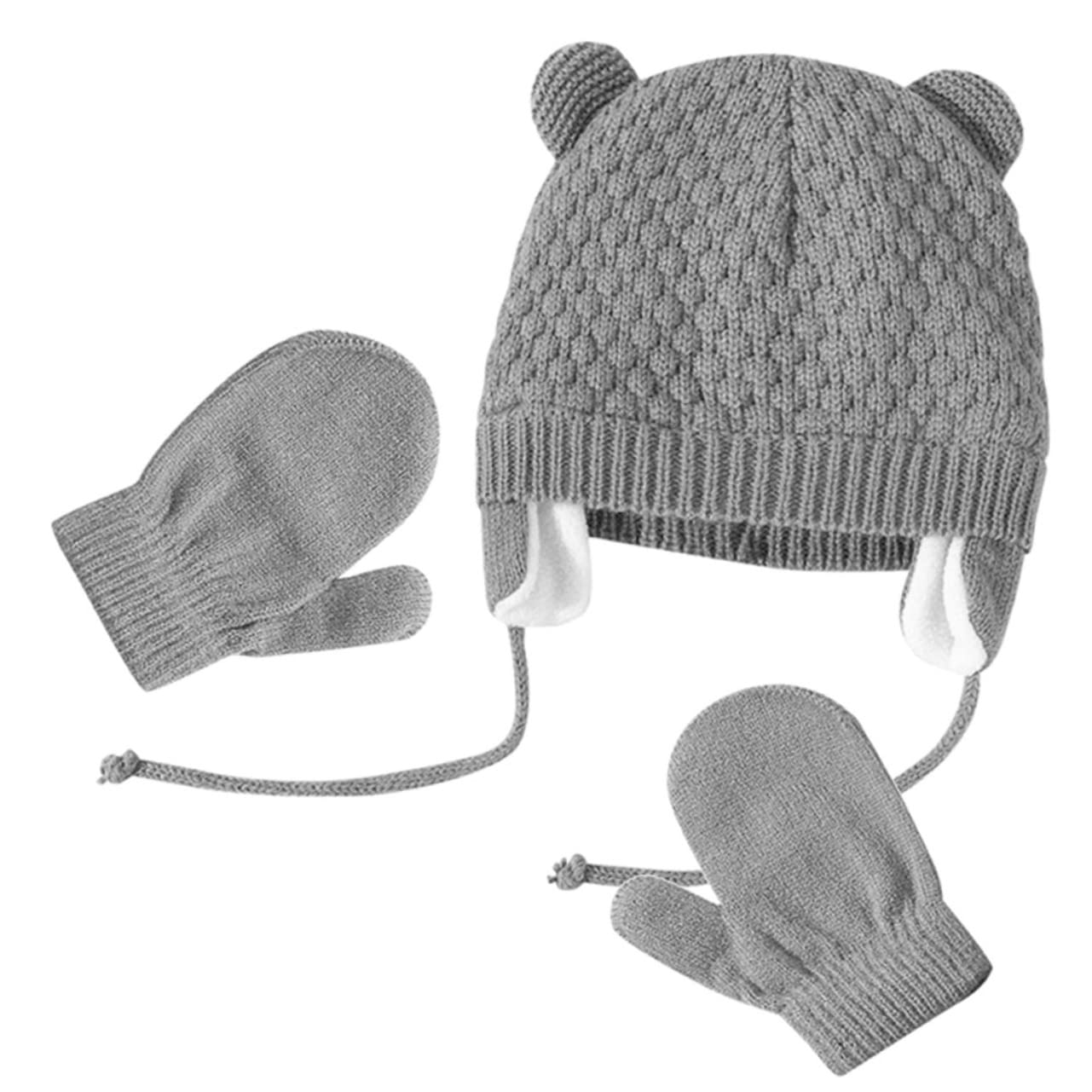 LIFKOME 3 Set Di Cappelli Caldi Per Bambini Antivento Lavorati A Maglia Con Guanti Stile Cartone Animato