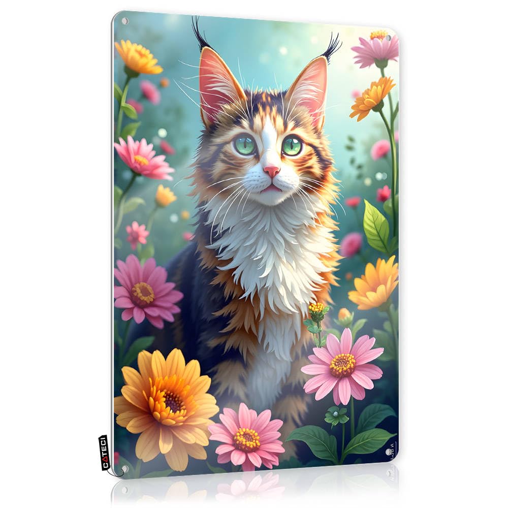 Fzfn Colour Floral Fantasy: A Cat's Whiskers In Bloom Nice Cool Wall Art | Life Vintage Style Reusable Score Decoration Easy Hang(30X40cm)