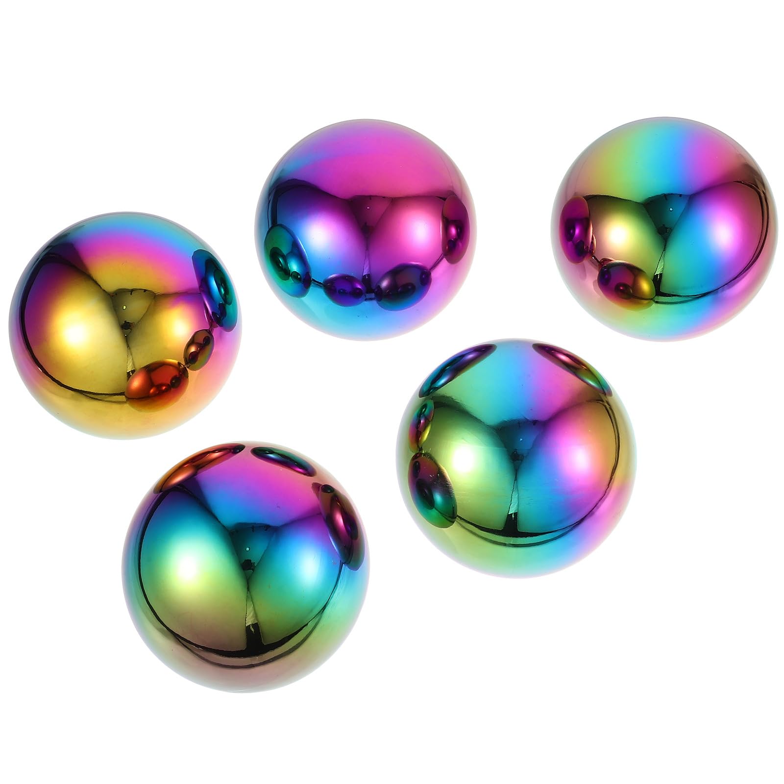 TOYANDONA 5 Pezzi Sfera da Giardino in Acciaio Inossidabile Lucidata Riflettente Palla Rotonda per Decorazioni Esterni Performance di Riflessione