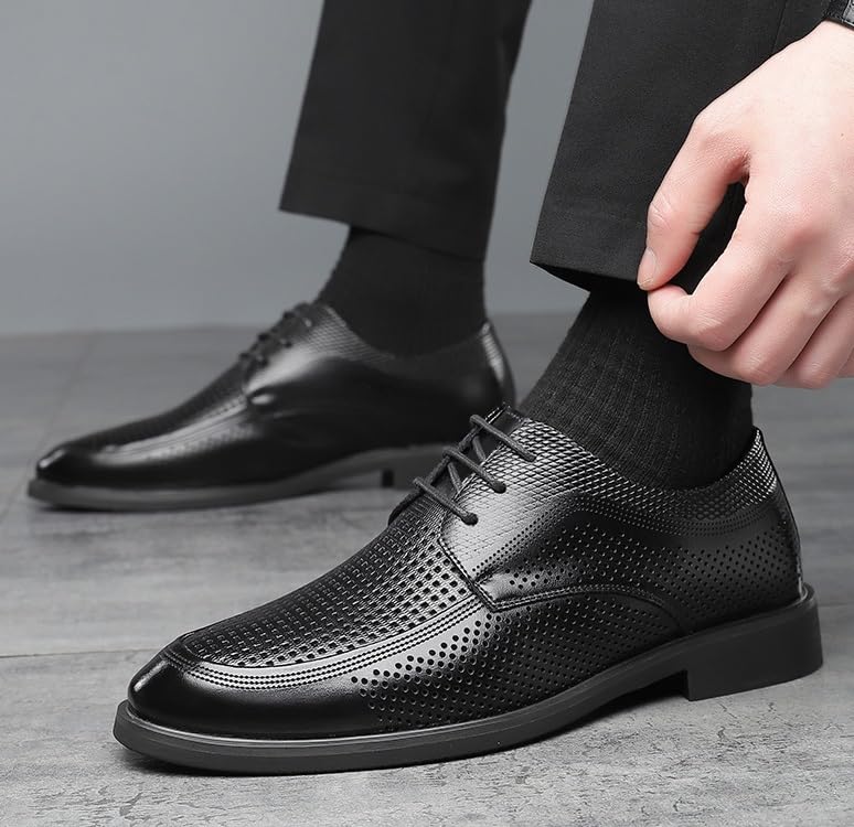 Men's Classic Oxford Shoes Mens Leather Lace-up Casual Business Formal Dress Shoes Derby Shoes for Men(9)2