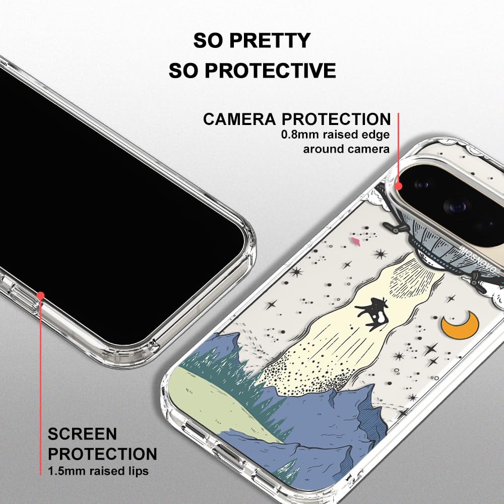 MOSNOVO Case for Google Pixel 10 & Pixel 10 Pro, [Buffertech 6.6ft Military-Grade Drop Protection] [Anti Peel Off Tech] Clear TPU Bumper Phone Case Cover Design - Cute Cherry — view 284