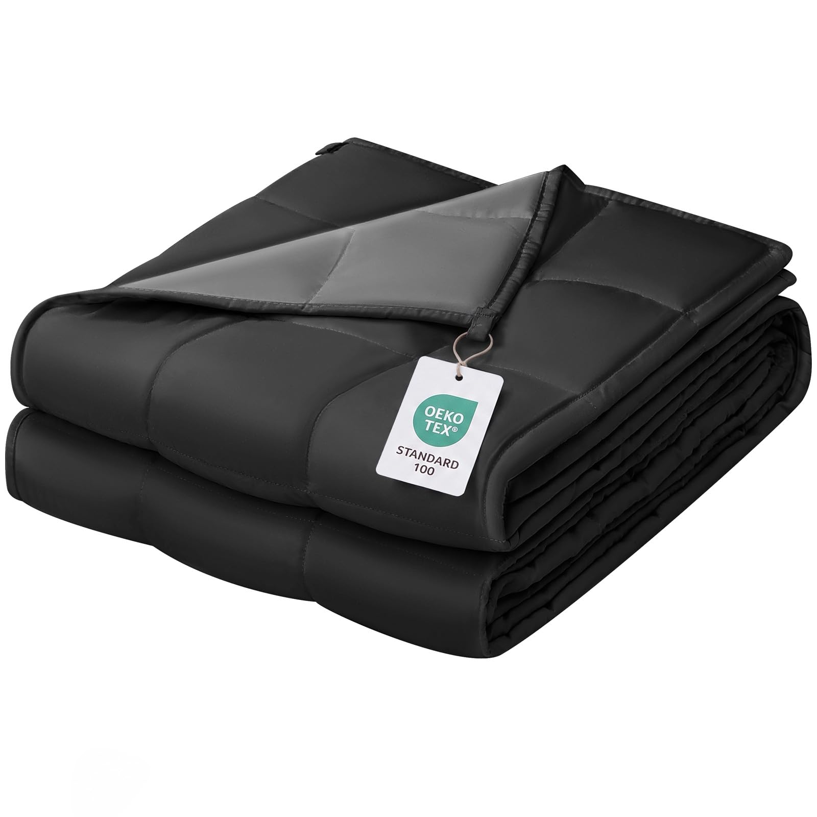 ZonLi Manta Suave ponderado de 20 Libras (60''x80 '', Tamaño Queen, Gris/Negro), refrigeración Manta ponderado para Adultos