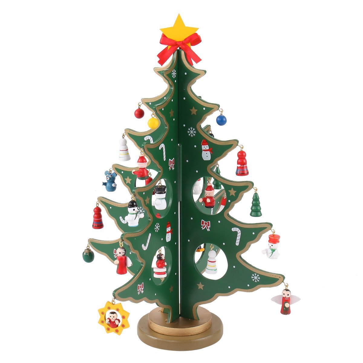 Amazon.co.jp: 12インチ 面白い デスクトップ 木製 クリスマスツリー