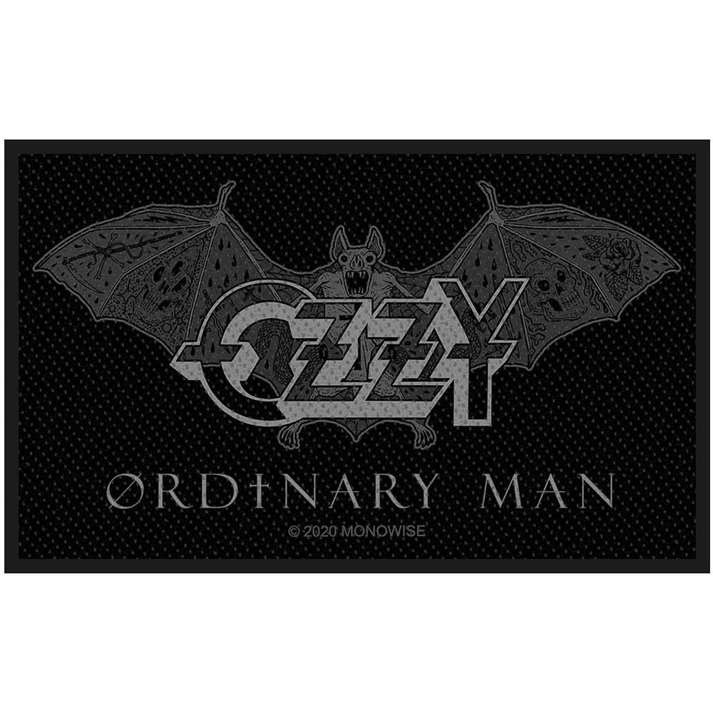 Ozzy Osbourne Patch Ordinary Man Logo Official Black Woven Sew on Accessory Size