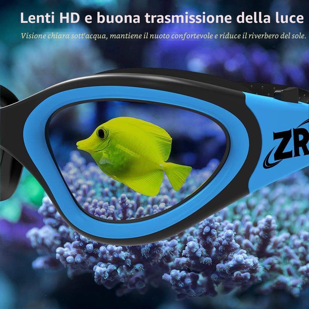 ZIONOR G1 Polarizzati Mirror Occhiali da Nuoto Unisex Adulto Uomo Donna Anti Foglia 100% Anti UV Immersione Occhiali