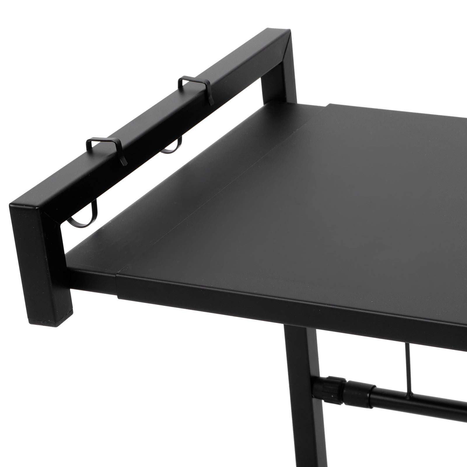 Dioche Metallo Forno a Microonde Rack Tostapane Scaffale, Mensola Microonde Allungabile Forno a Microonde Risparmio di Spazio Armadietto Organizzatore Supporto per Spezie, Nero