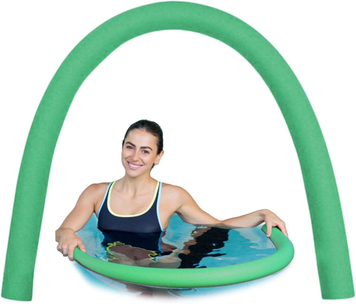 Ultimate Extra-Long Foam Swimming Pool Noodles for Maximum Buoyancy (6.5 CM Diameter x 200 CM) – Non-Hollow, Flexible, Exercise Aid, Pool Toy – Green/Pack of 1