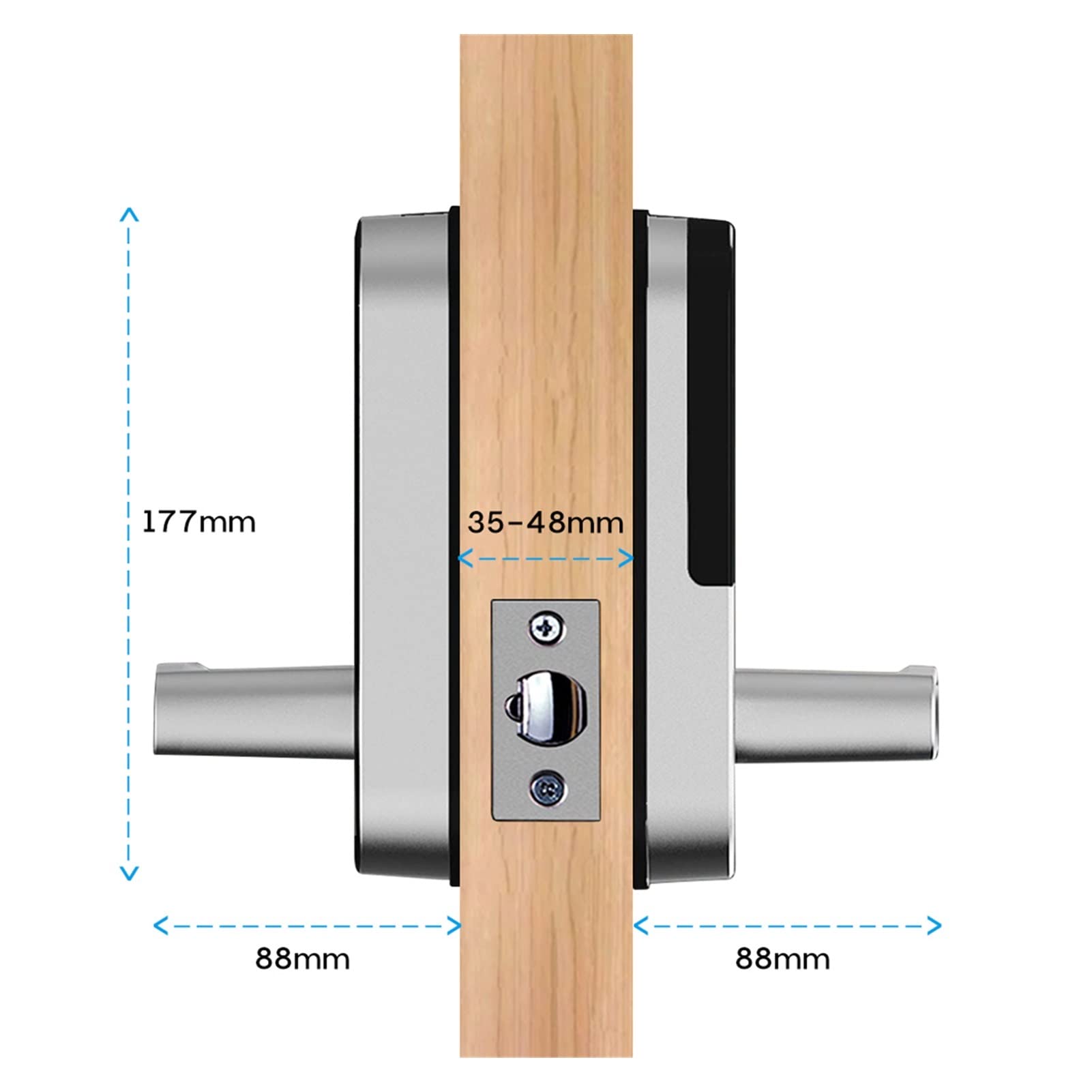 VChics Serrure de porte intelligente, Approprient digitale Smart Lock, WiFi Applotant Bouton étanche Pinype Pinypad Serrure de porte électronique, verrouillage la télécommande biométrique