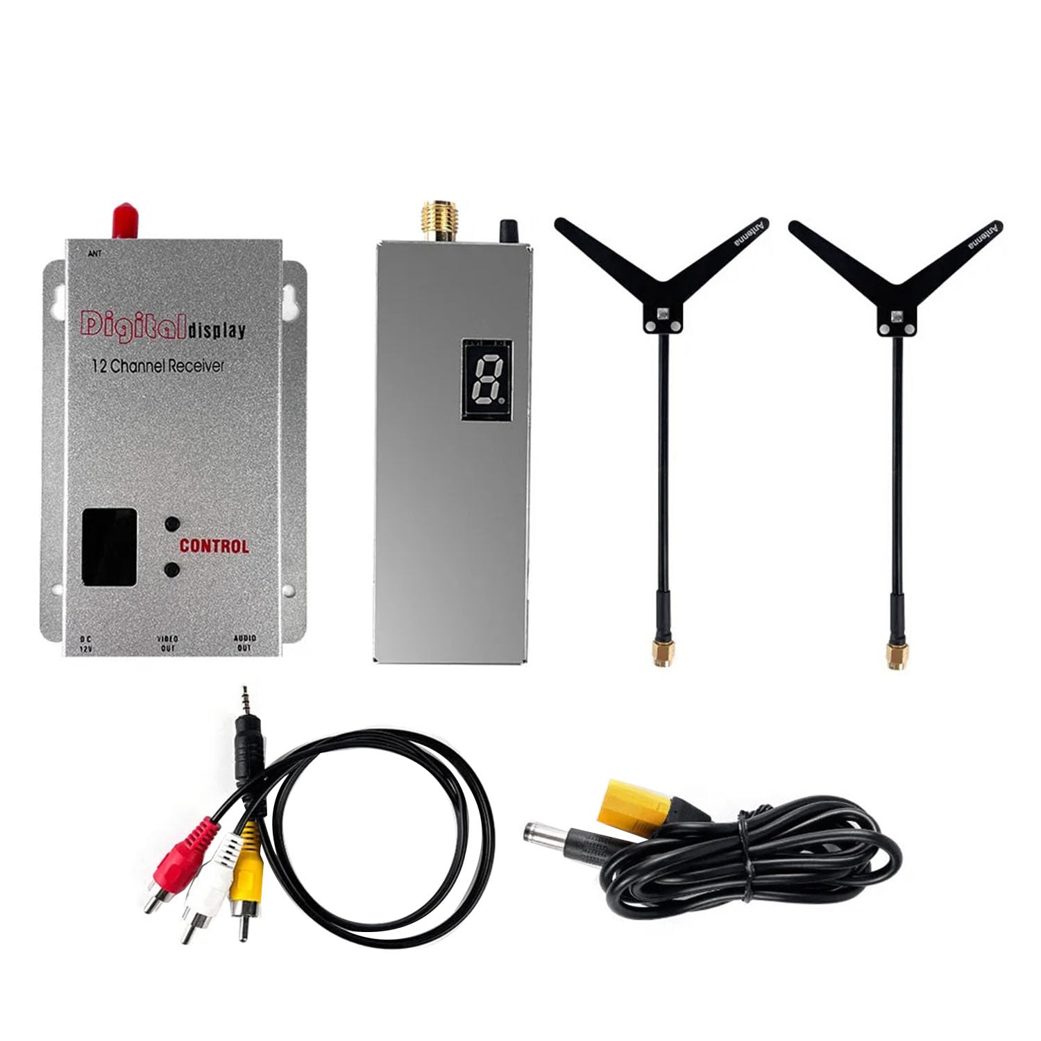 Trasmettitore FPV 1.2G 1.3G 1.6W VTX+Ricevitore 12CH+2XAntenna 8CH 0.1mW/25mW/800mW/1600mW VTX per Drone FPV A Lungo Raggio