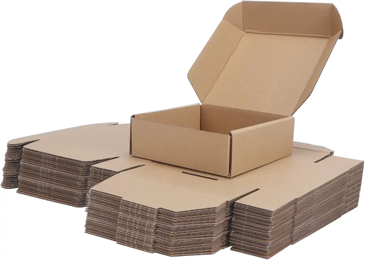 PHAREGE 6x6x2 inch Shipping Boxes 25 Pack, Brown Corrugated Cardboard Mailer Boxes, Small Mailing Boxes for Packaging Small Business