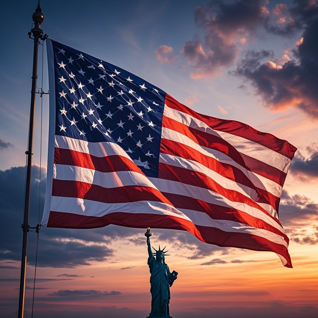 American Flag for Outside 6x10 FT, Deluxe Heavy Duty Spun Polyster, TearProof and Waterproof Super Tough Series, All Weather High Wind USA US Flag with Embroidered Stars, Sewn Stripes, Brass Grommets