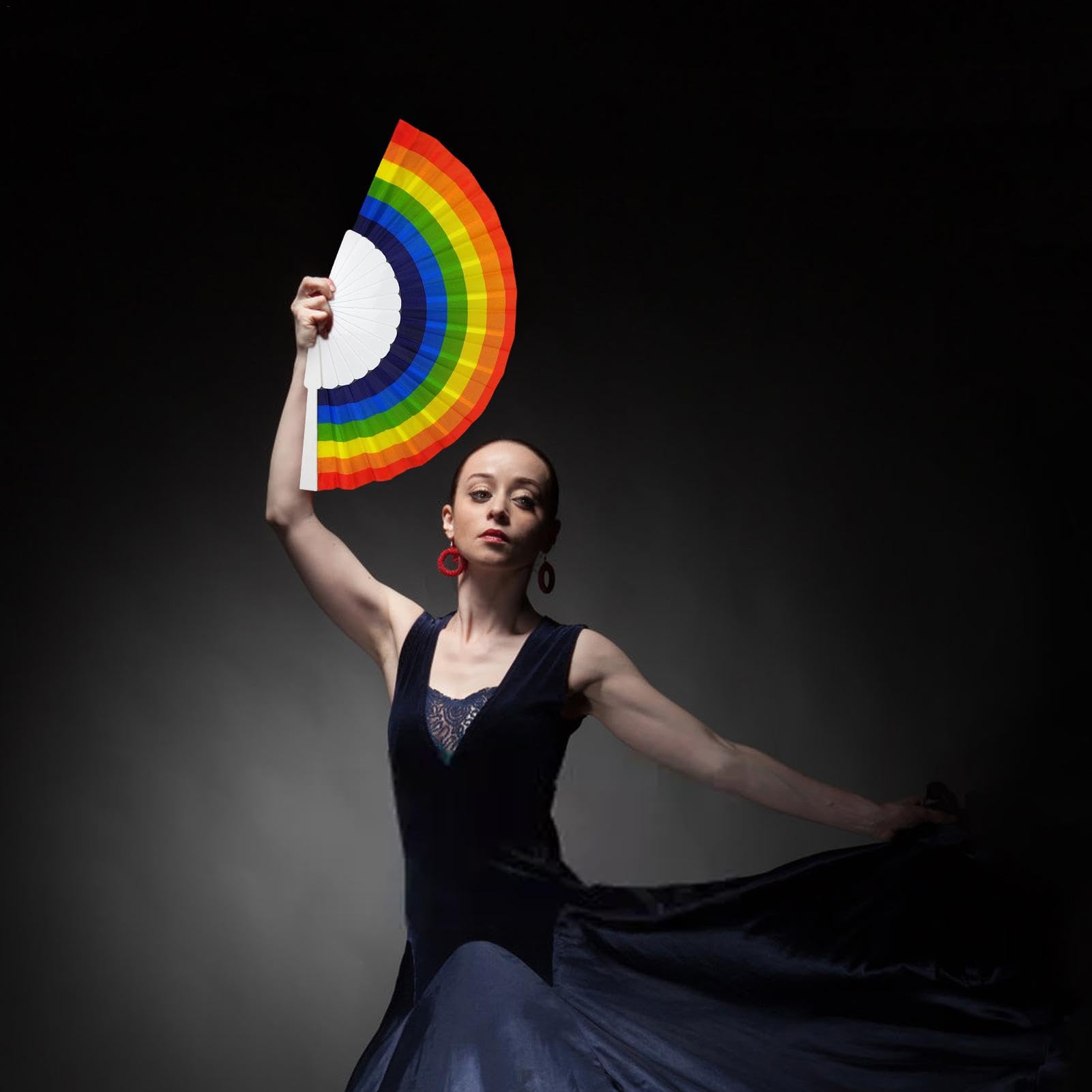 Abanico De Mano Plegable Orgullo Arcoíris Gay Accesorios Desfile