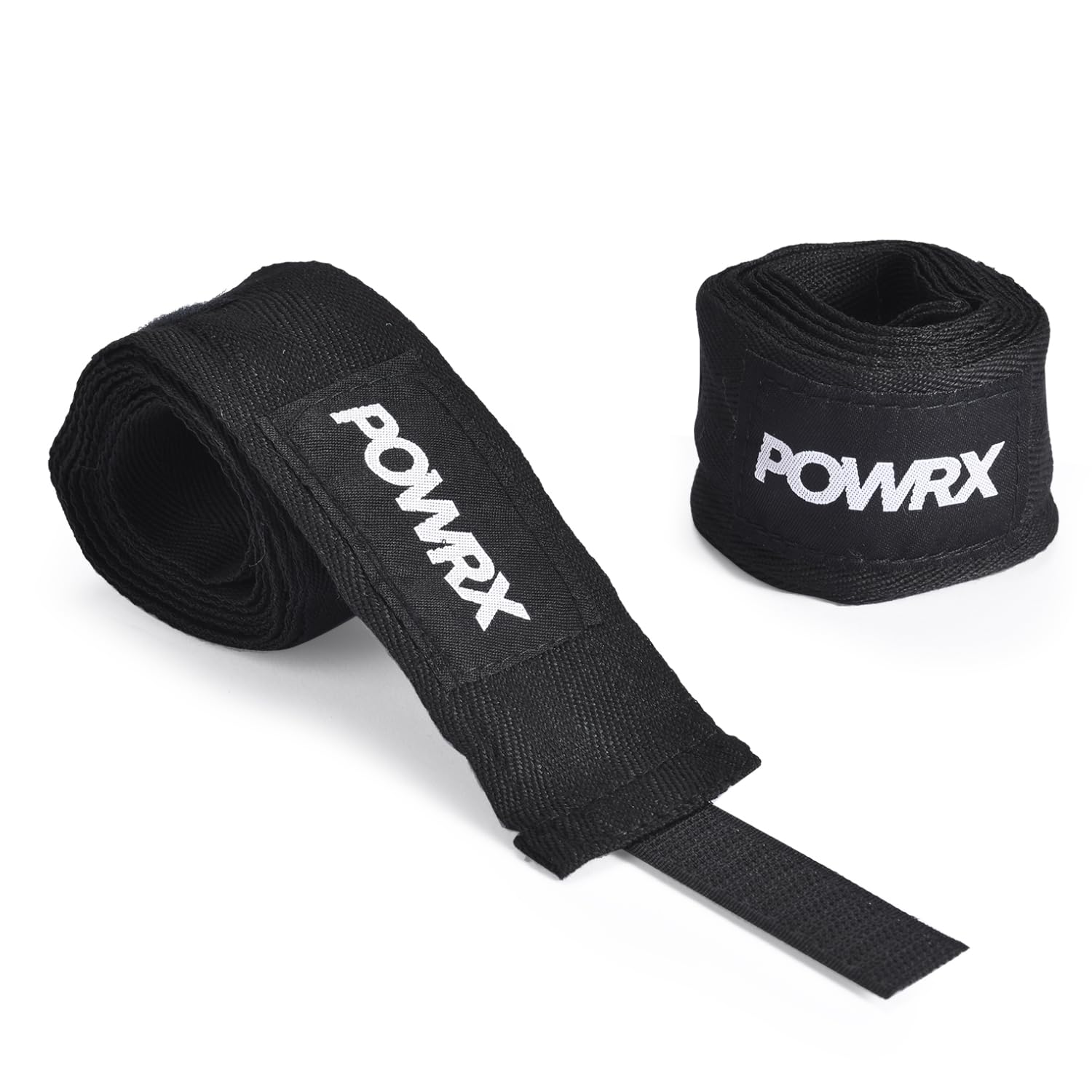 POWRX Set of 2 Hand Wraps - Professional Black Hand Protection Support - Custom-Designed for Boxing, Kickboxing, MMA, Enhanced Comfort, Wrist Support, and Knuckle Protection - Inner Boxing Gloves