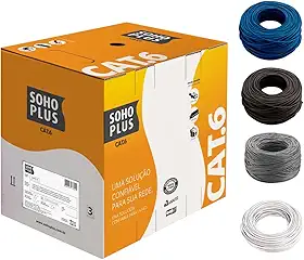 25 Metros De Cabo Rede Cat6 SohoPlus Furukawa 100% Cobre COR:PRETO