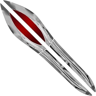 2PCS 3D Metal Car Side Door Blade Stickers, Zinc Alloy Self-Adhesive Fenders Side Wing Emblem Badge, Sport Style Auto Exterior Decoration Accessories for Cars Trucks SUVs (Red)