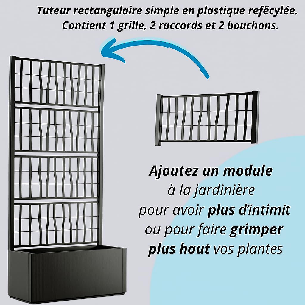 Tomaino Kit jardinière avec épaulière plastique compatible Ethica Stefanplast noir