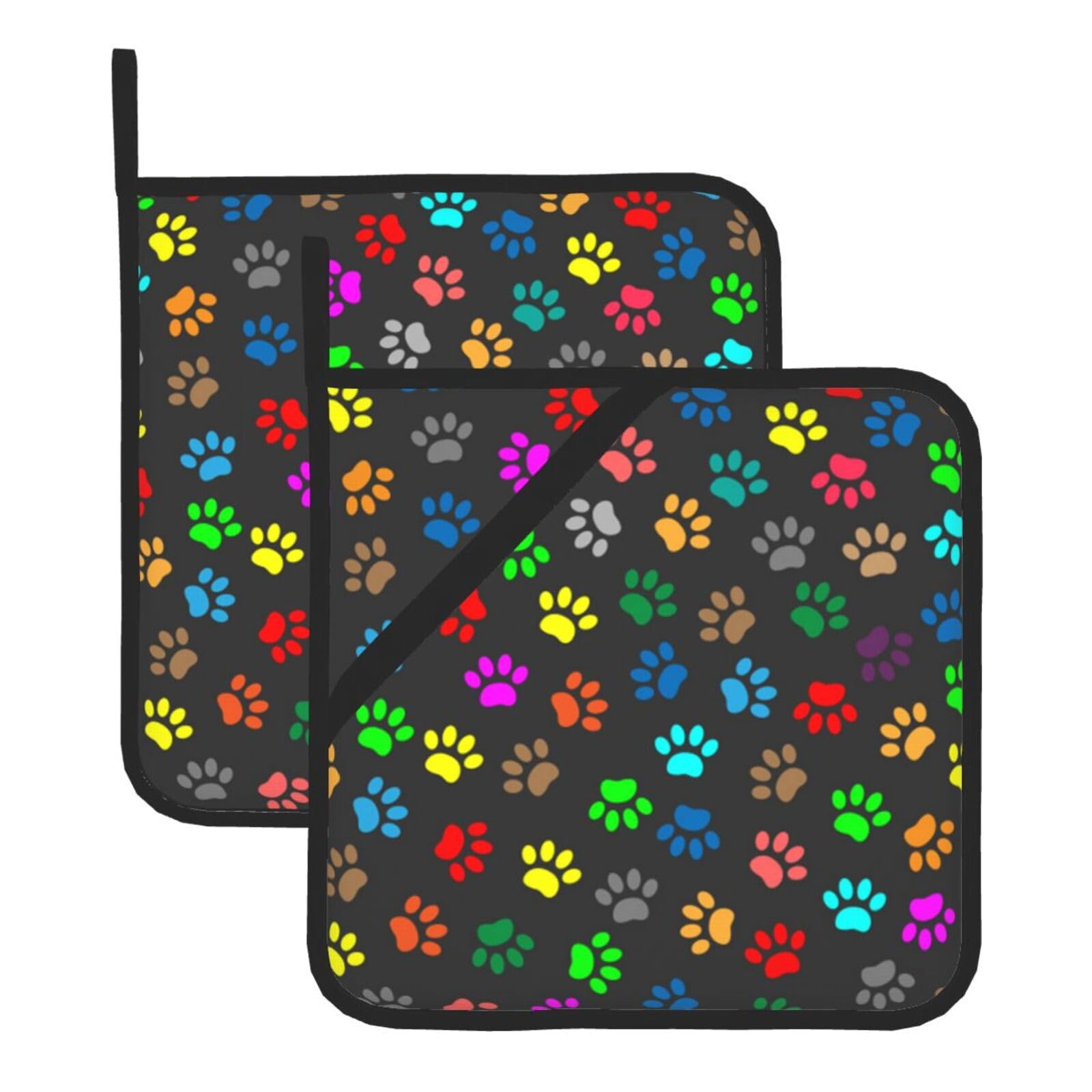 KFRXXZQB 2-Pack Square Pot Holders, Oven Mitts For Baking & Bbq