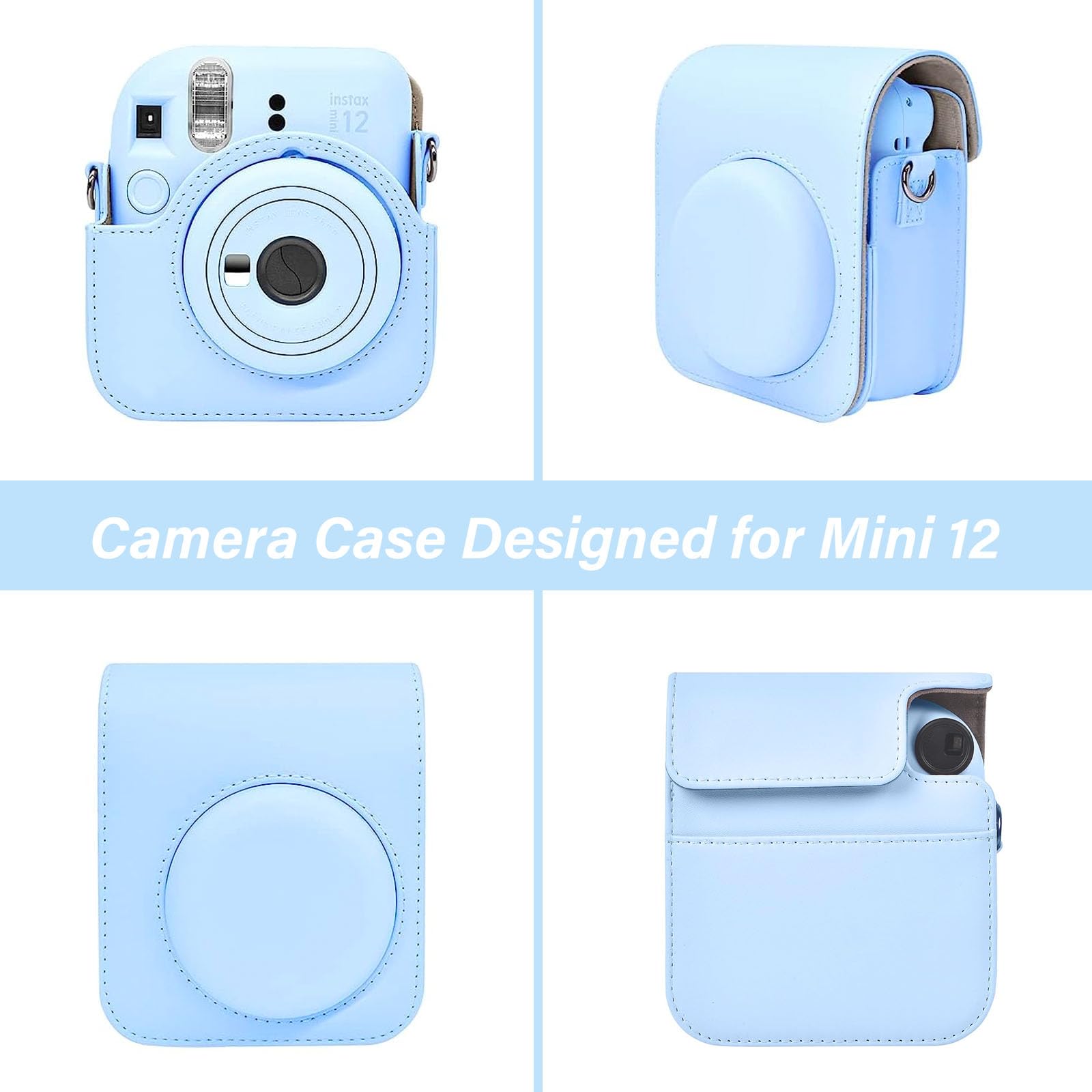 Fujifilm Instax Mini 12 Housse Appareil Photo Instantané Sac de Voyage Rose
