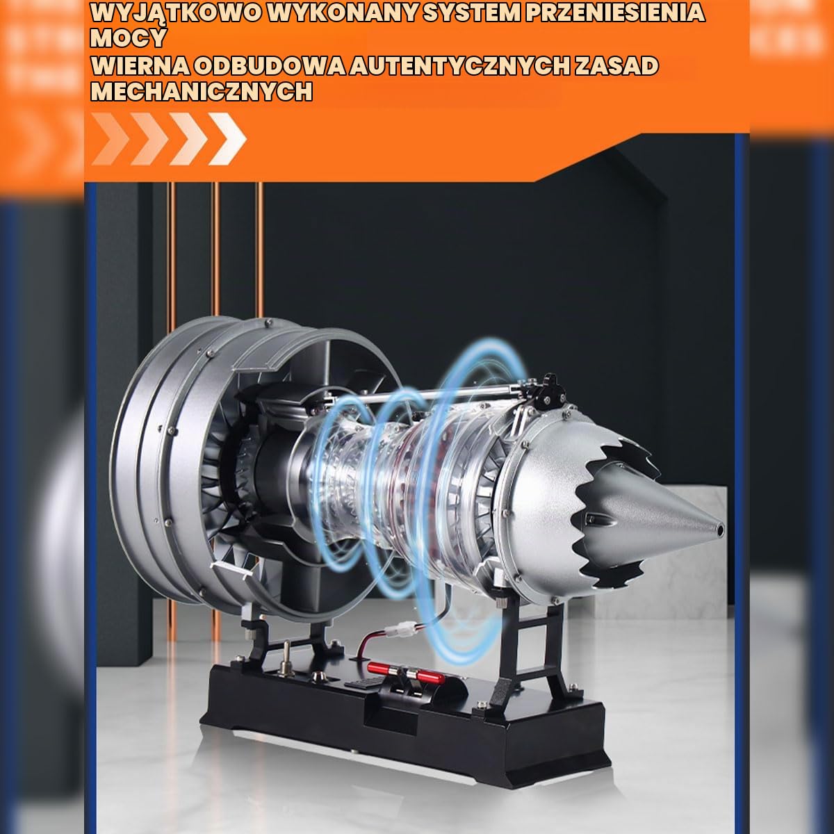 DM121 Turbofan zestaw modelarski silnika samolotu, "zrób to sam", metalowy, mechaniczny silnik Jet Engine, napędzany elektrycznie silnik z podwójną cewką, wysoki współczynnik obejścia, prezent dla