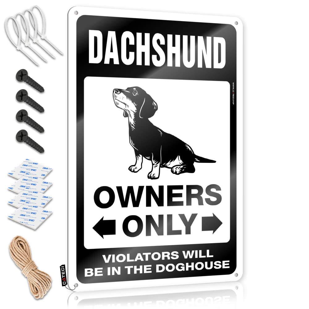 Krazmurongd Men's One Color Beer Decor Dachshund Parking Only Tin Sign Man Cave Rules Decaor Sign