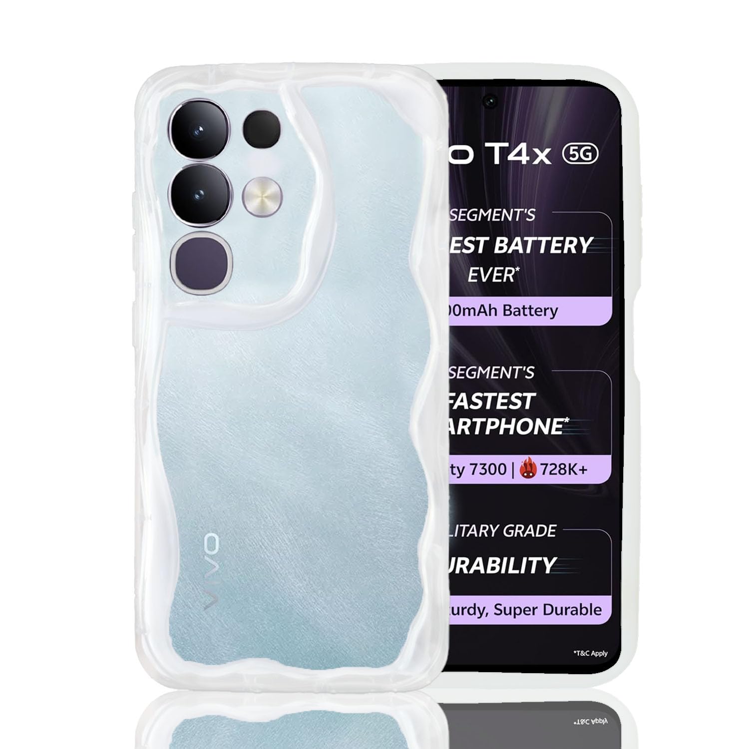 KC Back Cover for Vivo T4x 5G / iQOO Z10x 5G - New Curly Wave