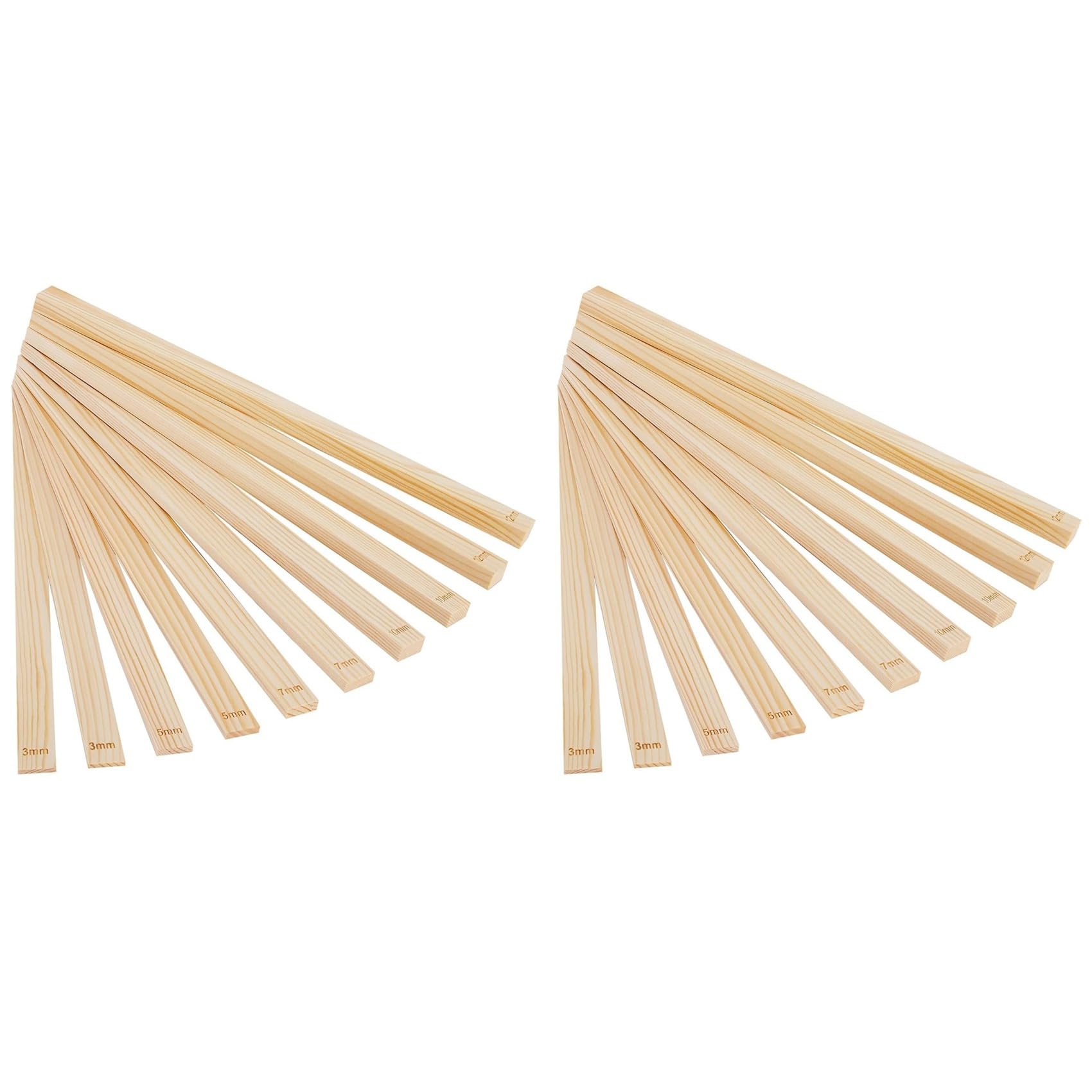Ctrlzs 20 Pcs Pottery Teaching Rolling Mud Stick Guide Set, 5 Size Mudboard Guide Wooden Strips, Pottery Tool Clay Tools