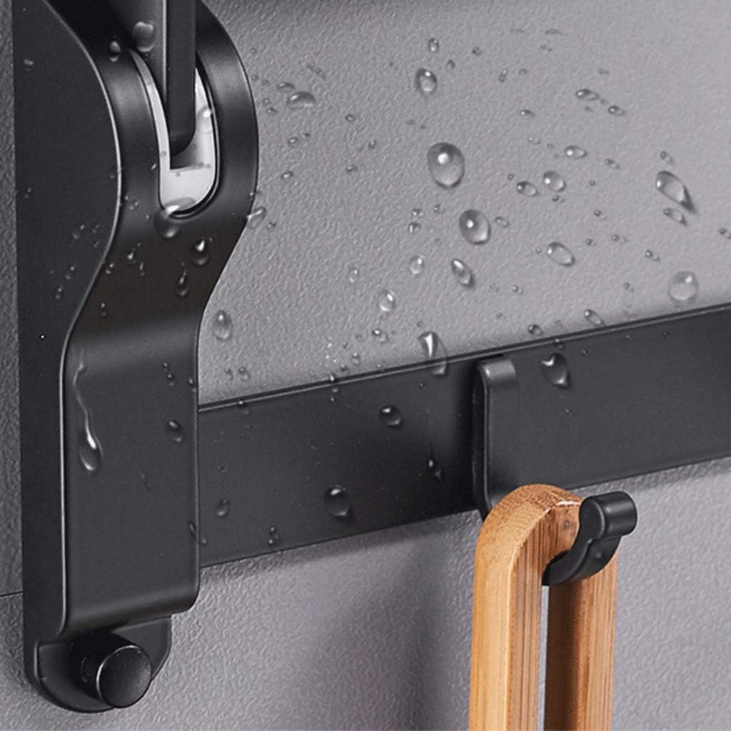 Bathroom Bath Towel Rack with Single Bar Wall Mount Shelf Rustproof Stainless Steel, Black