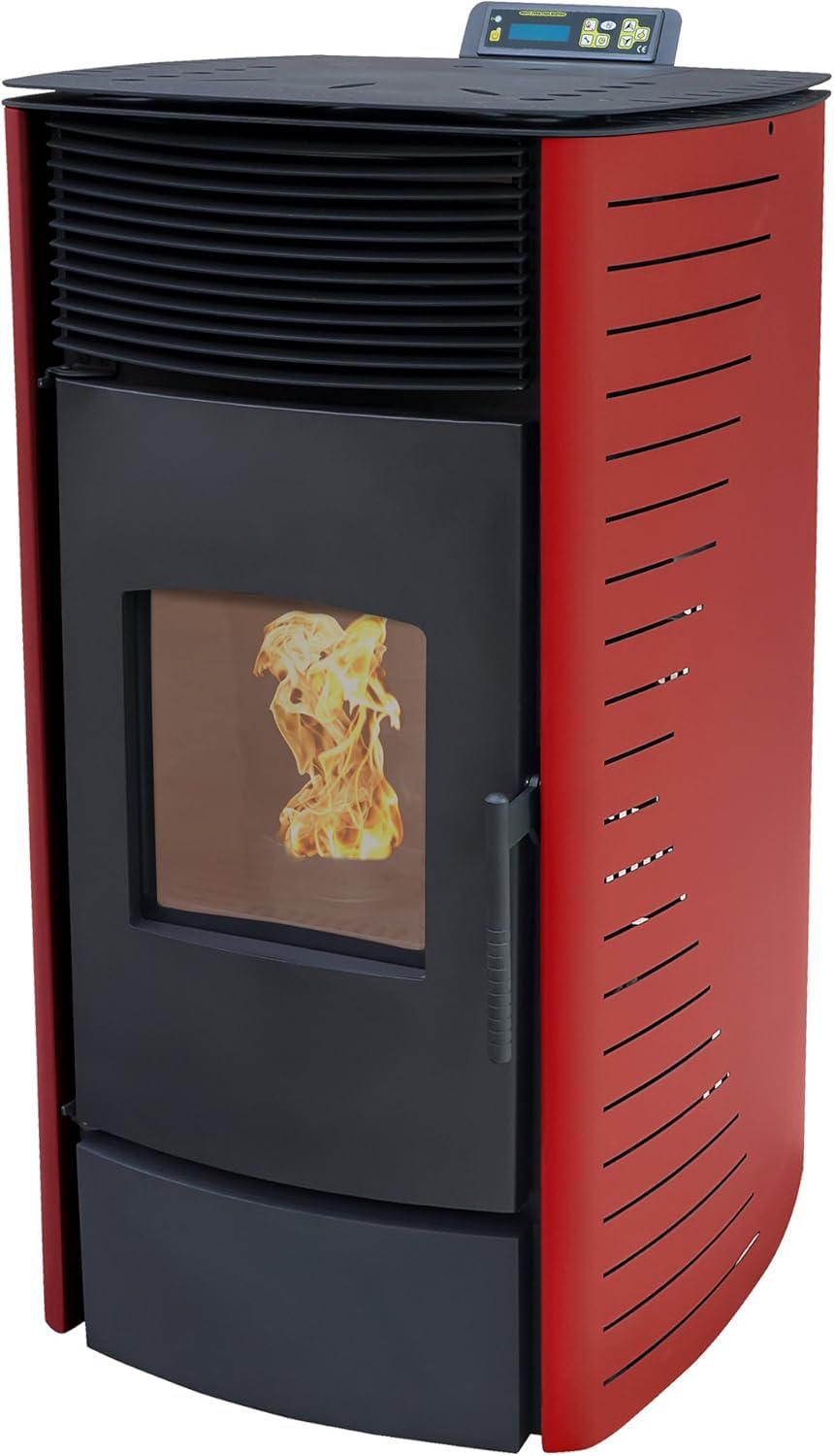 NEMAXX P12 Pelletofen – 13,6 kW, bis 300 m³, Rot