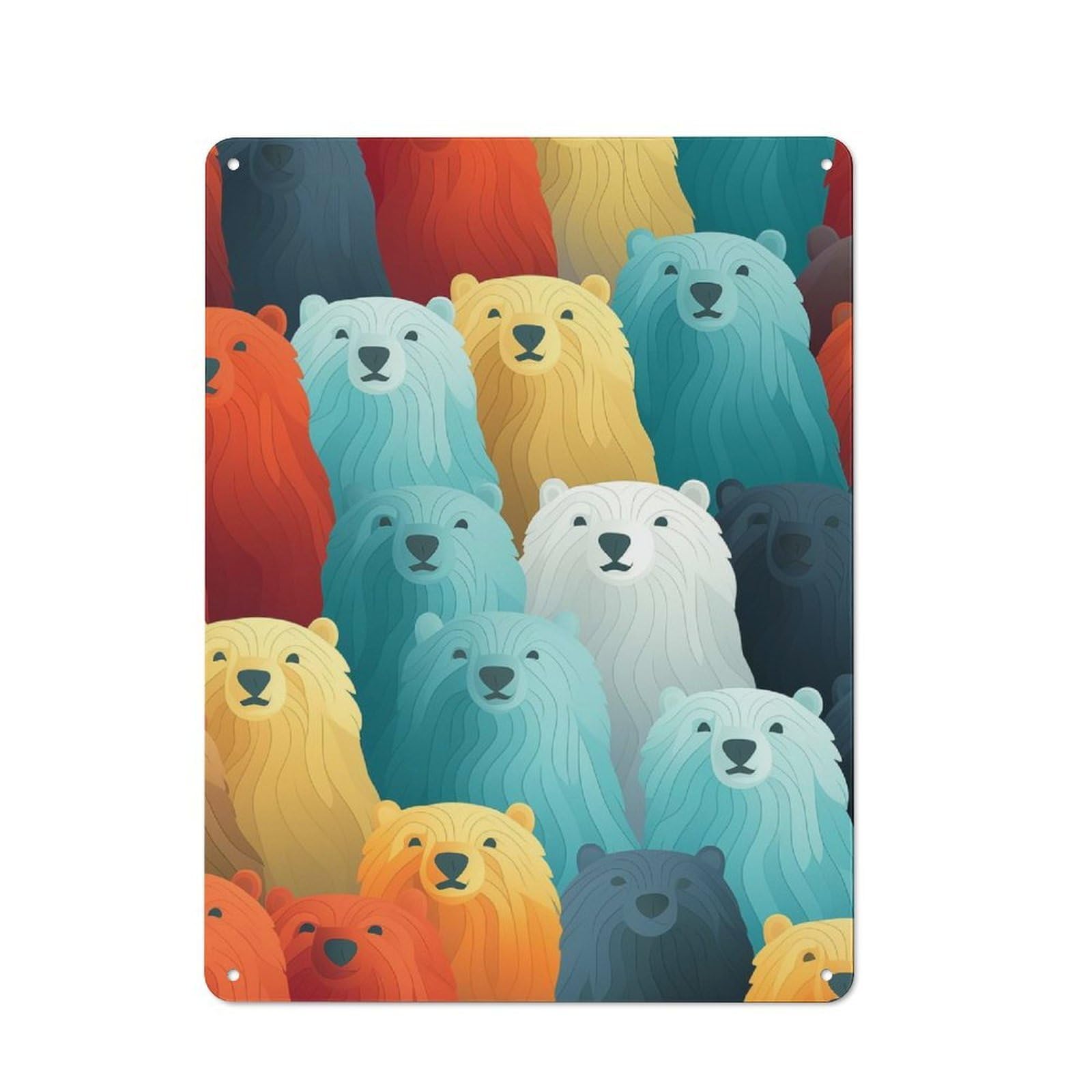 Junmoney Arctic Polar Bears 40X30cm Vintage Tin Sign With For Hobby Room Or Studio, For Winter Interiors And Metal Sign Collectors
